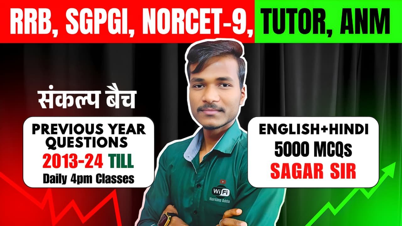 RRB, SGPGI, NORCET- 9, TUTOR, ANM, PDF NOTES